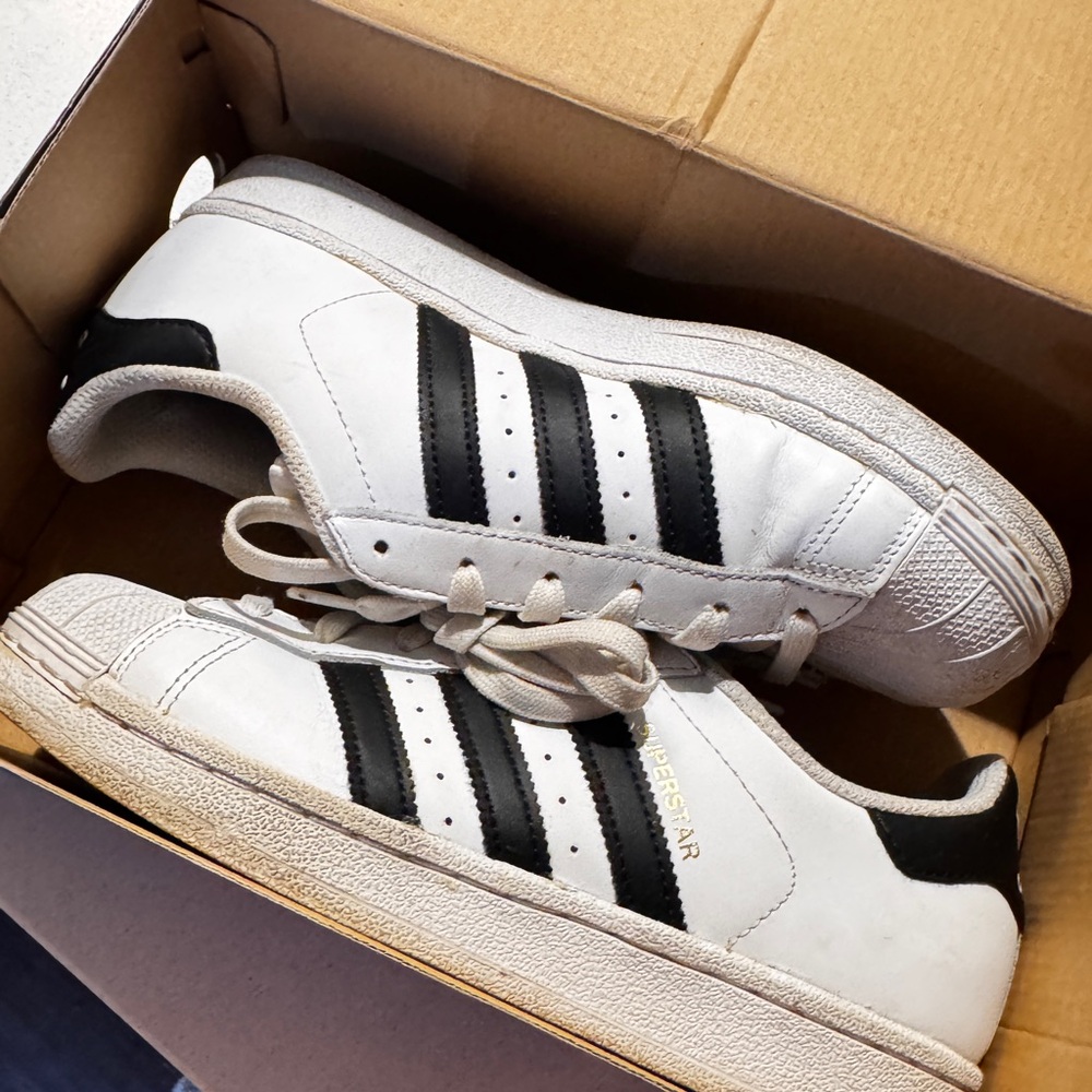 Adidas Superstar White and Black Shoes